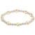 Pearl Sincerity Pattern 4mm Bead Bracelet - 6mm Gold
