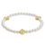Signature Cross Pearl Pattern 4mm Bead Bracelet - Gold