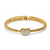 Celestia Heart Hinged Bangle Bracelet - Gold