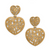 Contempo Heart Double Post Drop Earrings - Gold