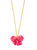 Lucy Petal Cluster Long Necklace - Hot Pink