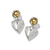 Cascade Heart Post Drop Earrings - Two Tone Cascade Heart Post Drop Earrings - Two Tone