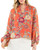 Flower Print Bubble Sleeve V-Neck Blouse Flower Print Bubble Sleeve V-Neck Blouse