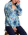 Printed Floral Textured V-Neck Smocked Detail Blouse Printed Floral Textured V-Neck Smocked Detail Blouse