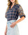 Plaid Embroidery Detail Blouse Plaid Embroidery Detail Blouse