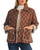 Brown Floral Print Button-Front Jacket