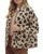 Leopard Print Quilted Jacket with Front Pockets