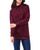 Women’s Wine Textured Long Sleeve Tunic Top with Invisible Pocket Women’s Wine Textured Long Sleeve Tunic Top with Invisible Pocket