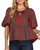 Festive Puff Sleeve Plaid Top Festive Puff Sleeve Plaid Top