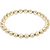 Silver Faceted Hematite Grateful Pattern 5mm Beaded Bracelet - Gold