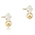 Signature Cross Off White Stud Earrings - Gold