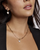 Sasha Heart Gold Link and Chain Short Pendant Necklace - Pearl