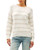 Mock Neck Pastel Strip Sweater
