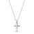 Small Beaded Edge Sterling Silver Cross Pendant Necklace