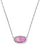 Elisa Pave Frame Pendant Necklace - Silver Pink Opal