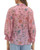 Pink Floral Button-Down Blouse with Balloon Sleeves