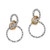 Pebble Link Post Drop Earrings - Two Tone