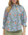 Periwinkle Floral Puff Sleeve Button-Down Blouse