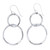 Sterling Silver Double Circle Drop Earrings