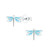 Sterling Silver Blue Enamel Dragonfly Stud Earrings