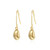 Polished Organic Teardrop Drop Earrings - Gold