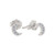 Sterling Silver CZ Crescent Moon Stud Earrings