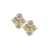 Beaded Collection 4 Stone Omega Clip Earrings - Gold