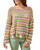 Long Bell Sleeve Crochet Tassel Trim Sweater