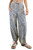 Embroidered Flower Stripe Denim Jogger Pants