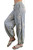 Embroidered Flower Stripe Denim Jogger Pants