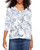 Floral Print V-Neck 3/4 Sleeve Top