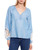 Chambray Blue Lace Cuff Blouse