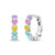 Kids Sterling Silver Rainbow Heart Huggie Hoop Earrings