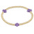 Signature Cross Gold Pattern 3mm Bead Bracelet - Purple