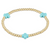 Signature Cross Gold Pattern 3mm Bead Bracelet - Turquoise