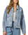 Daisy Print Washed Denim Jacket