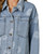 Daisy Print Washed Denim Jacket