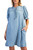 Light Denim Puff Sleeve Dress with Pearl Snaps