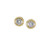 Diamante CZ Bezel Post Earrings