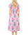 Pink Floral Button Front Midi Dress