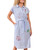 Striped Embroidered Vacation Shirt Dress with Belt