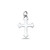 Silver Rounded Edge Cross Budding Cross Pendant