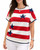 Stars & Stripes Knit Short-Sleeve Sweater Top