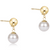 Classic 10mm Ball Drop Stud Earrings - Pearl Gold