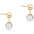 Classic 10mm Ball Drop Stud Earrings - Pearl Gold