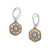 Mosaic Nova Leverback Earrings - Two Tone