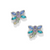 Enchanting Gem Dragonfly Post Earrings - Silver