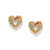 Enchanting Gem Heart Post Earrings - Gold
