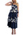 Navy Embroidered Tiered Midi Sundress