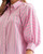 Pinstripe Balloon Sleeve Button Front Blouse